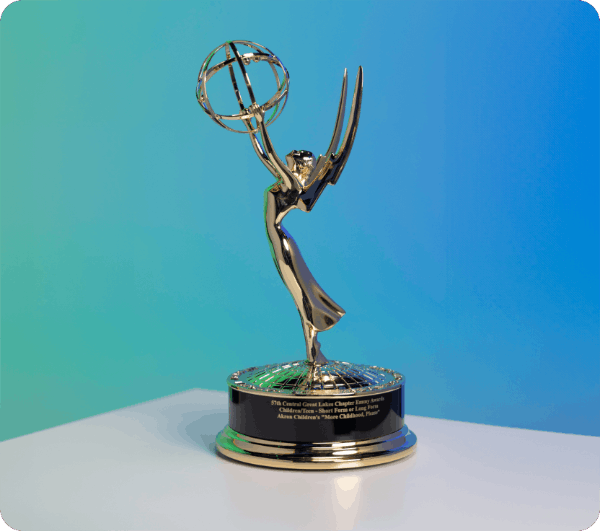 A photo of an EMMY Award