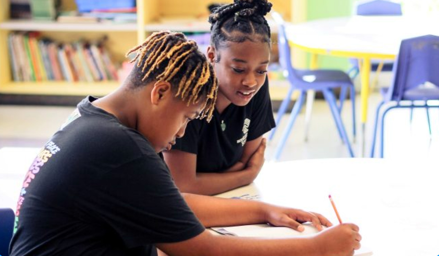 Image of kids studying together
