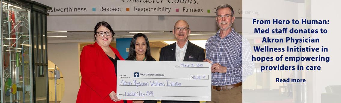 From Hero to Human: Med staff donates to Akron Physician Wellness Initiative in hopes of empowering providers in care