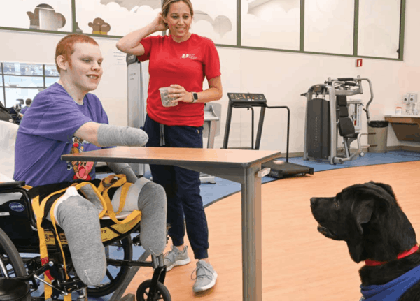 Mason Jones with dog