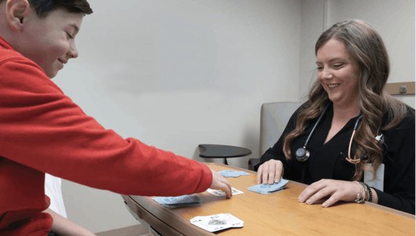 Leah Rawdon with patient