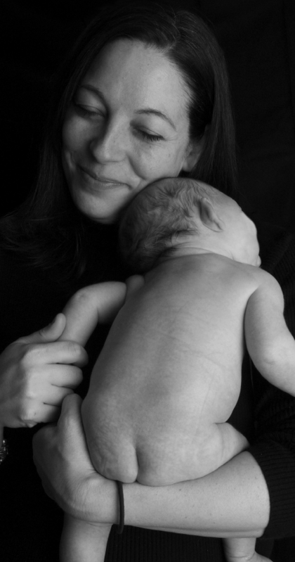 More Childhood Please Magazine - Mom with baby B&W