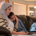 Get care now with Quick Care Online® Mother and daughter have virtual consultation with doctor