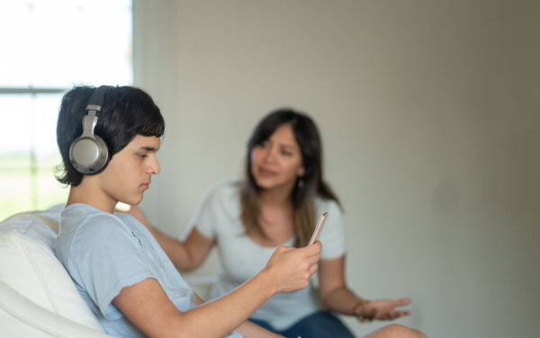 mom talking with teenage boy; dr. cooper white tips on listening