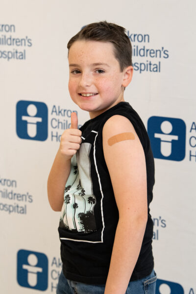 Conner Hudson after getting the COVID vaccine