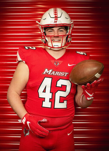 Bryce Sisak in Marist Football uniform