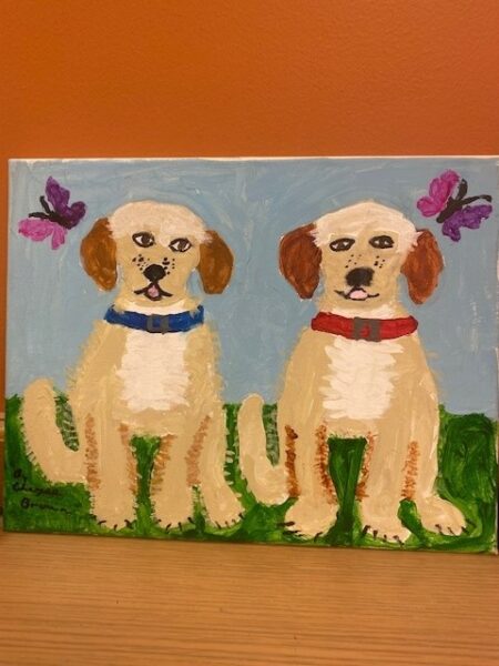 Chryse Brown painting of two dogs