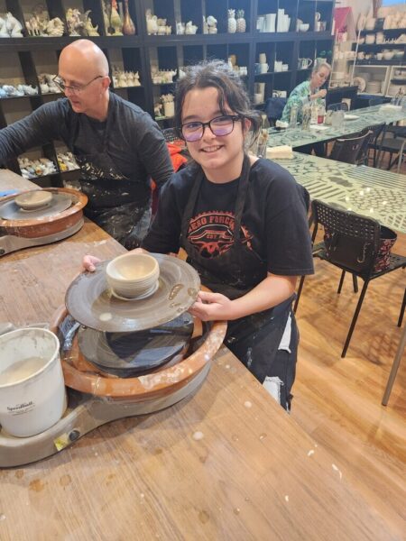 Ellie Horvat at her pottery class