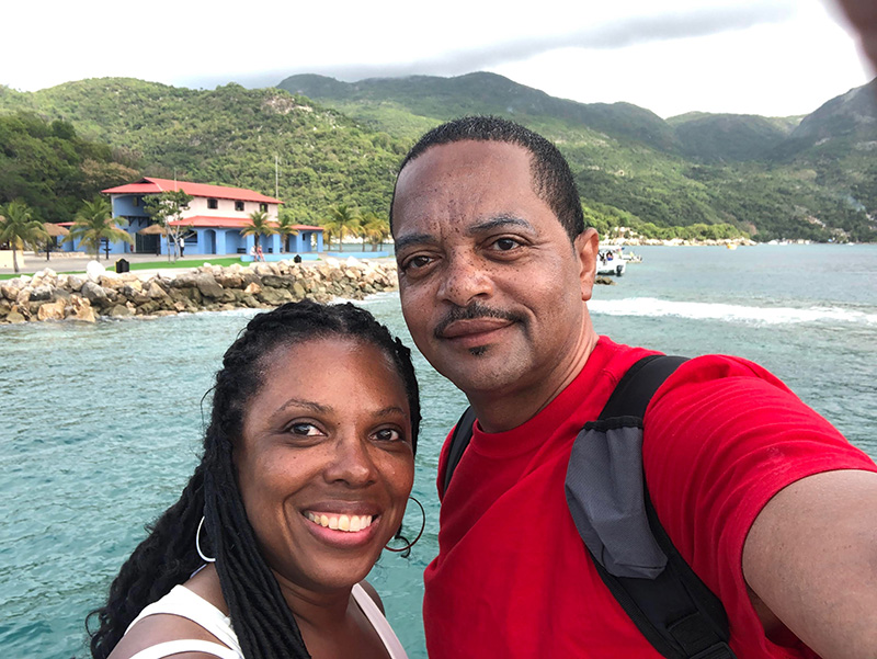 Ronda vacationing with her husband in Haiti