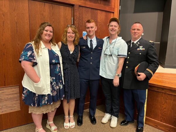 Shelli Reed and her family at son deployment