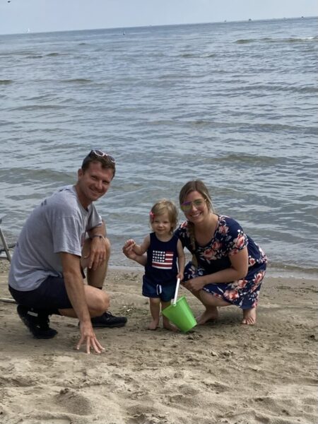 Brittany Cogdeill with husband David and daughter Anna