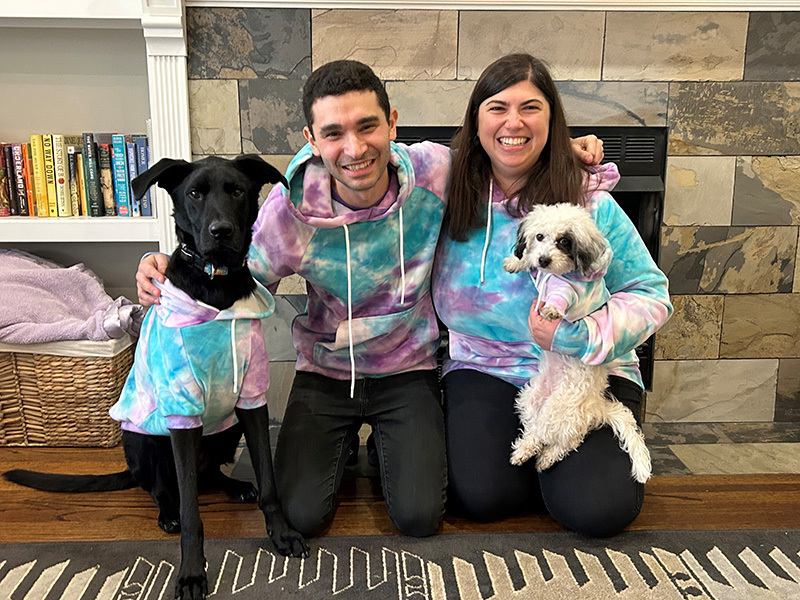 Hannah Elkus with her dogs 