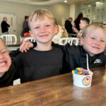 Harrison Huntington and siblings at ice cream shop