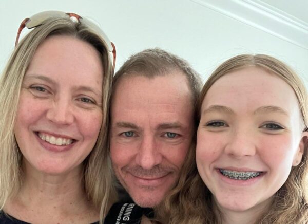 Evelyn Caldwell and her parents take a selfie