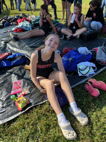 Evelyn Caldwell at a cross country running meet