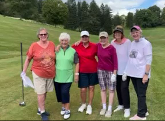 Ruth Weekley with golfing friends