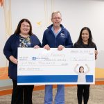 Physician staff gives back to patient families in need resized Markley Jones Mahesh doctors day check donation