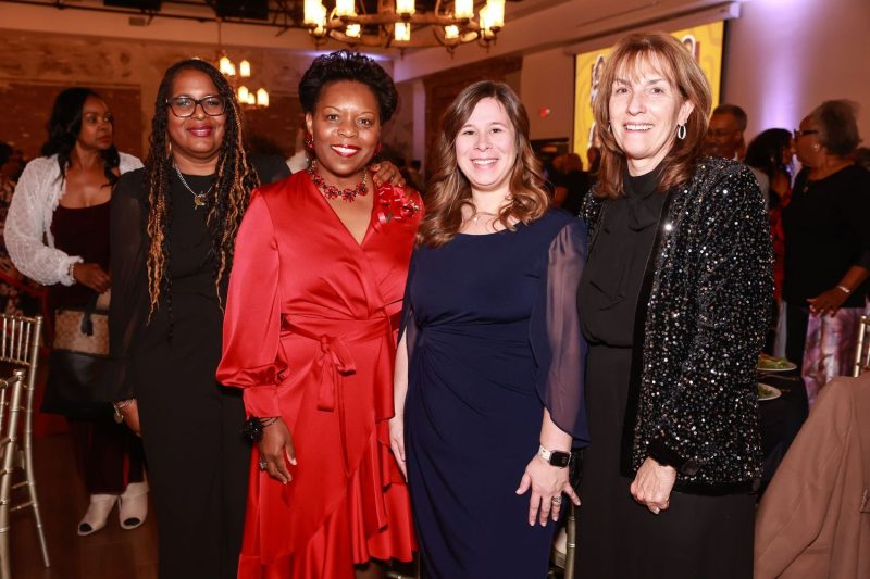 Bernett with her team.