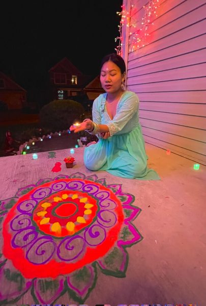 Shara Rai rangoli for Festival of Lights