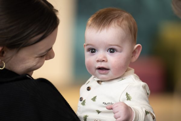 Bethany Campbell smiles at her baby, David.