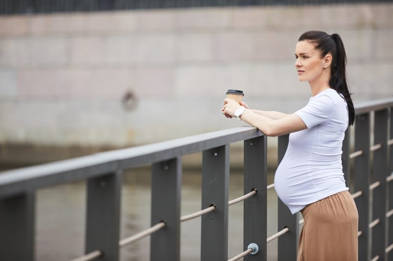 GettyImages - pregnant woman with coffee