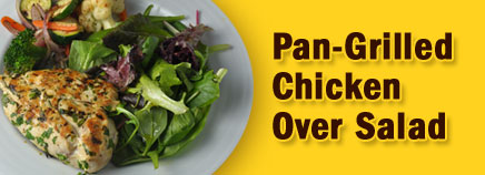 Pan-Grilled Chicken Over Salad